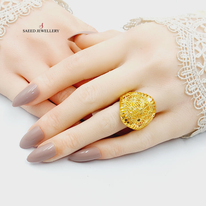 21K Gold Deluxe Turkish Ring by Saeed Jewelry - Image 8