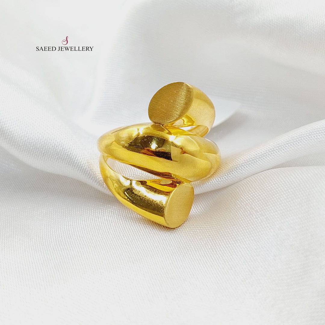 21K Gold Deluxe Twisted Ring by Saeed Jewelry - Image 3