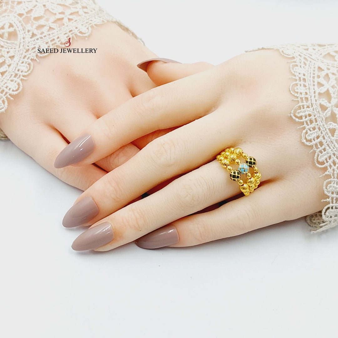 21K Gold Enameled Balls Ring by Saeed Jewelry - Image 5