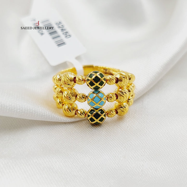 21K Gold Enameled Balls Ring by Saeed Jewelry - Image 1