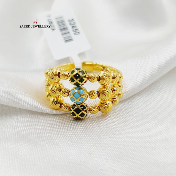 21K Gold Enameled Balls Ring by Saeed Jewelry - Image 4