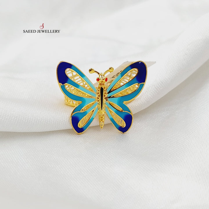 21K Gold Enameled Butterfly Ring by Saeed Jewelry - Image 3