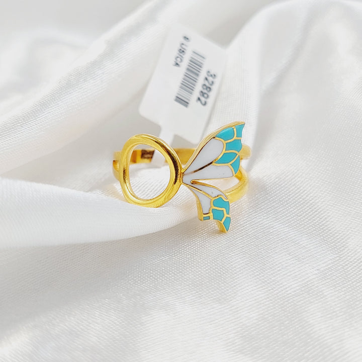 21K Gold Enameled Butterfly Ring by Saeed Jewelry - Image 4