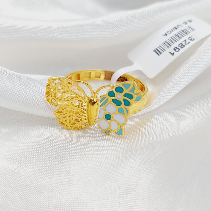 21K Gold Enameled Butterfly Ring by Saeed Jewelry - Image 1