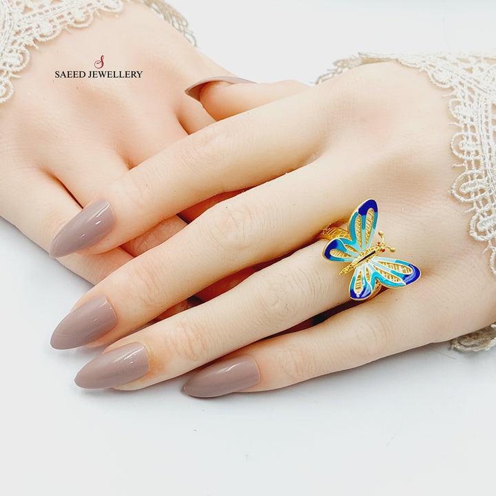 21K Gold Enameled Butterfly Ring by Saeed Jewelry - Image 4