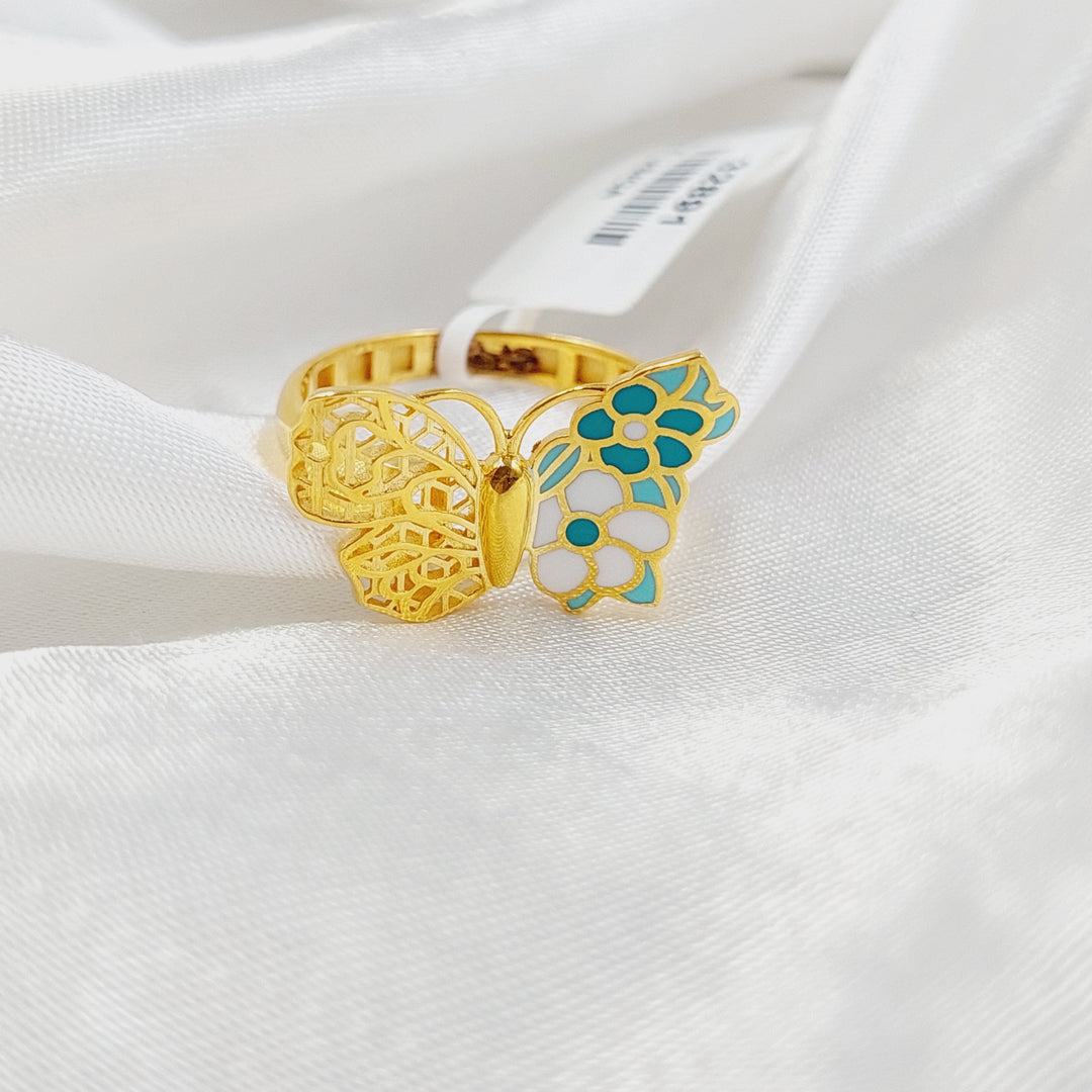 21K Gold Enameled Butterfly Ring by Saeed Jewelry - Image 5