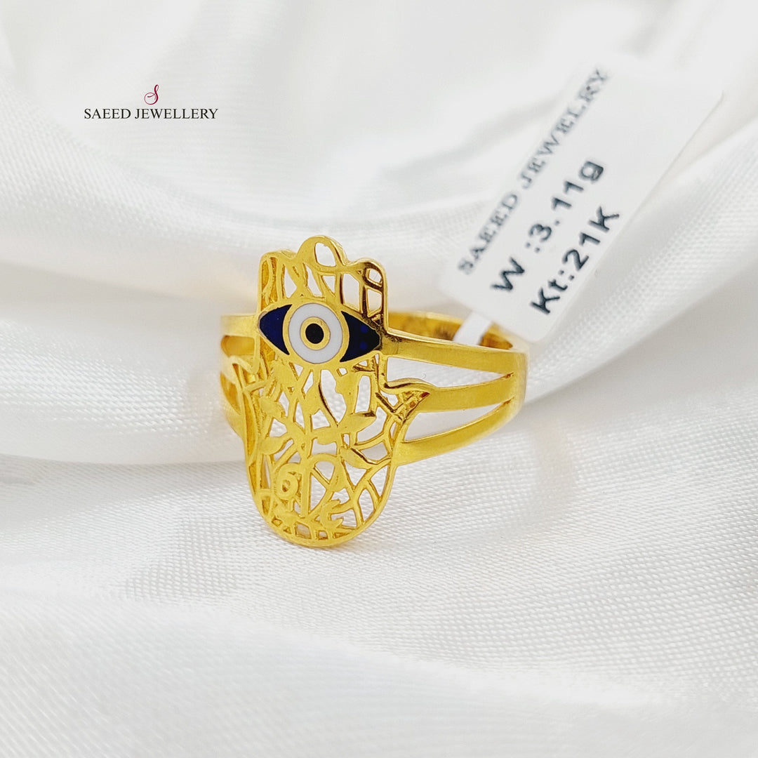 21K Gold Enameled Hand Ring by Saeed Jewelry - Image 1