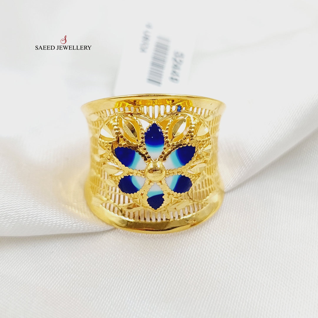 21K Gold Enameled Heart Ring by Saeed Jewelry - Image 1