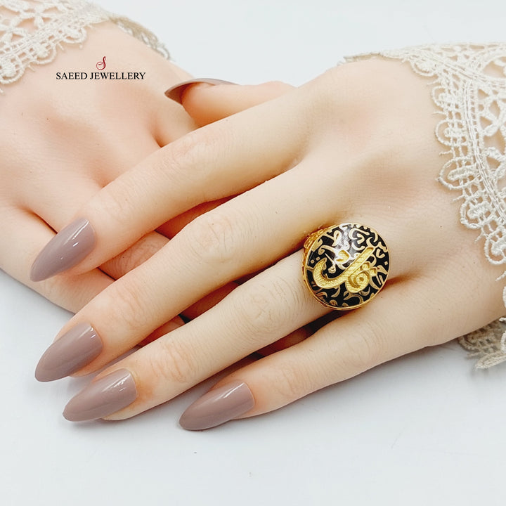 21K Gold Enameled Islamic Ring by Saeed Jewelry - Image 5