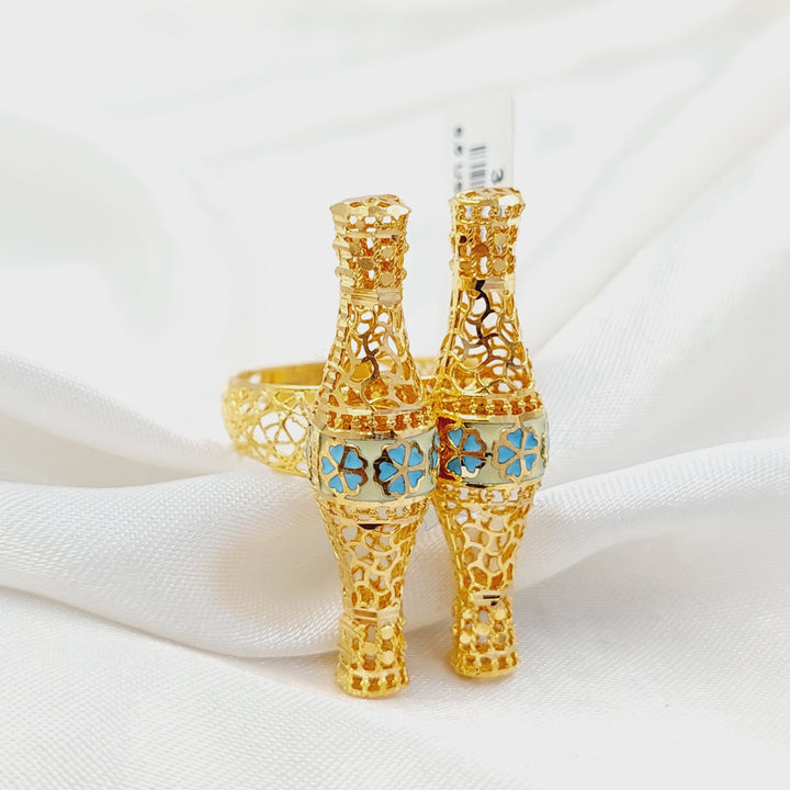 21K Gold Enameled Kuwaiti Ring by Saeed Jewelry - Image 1