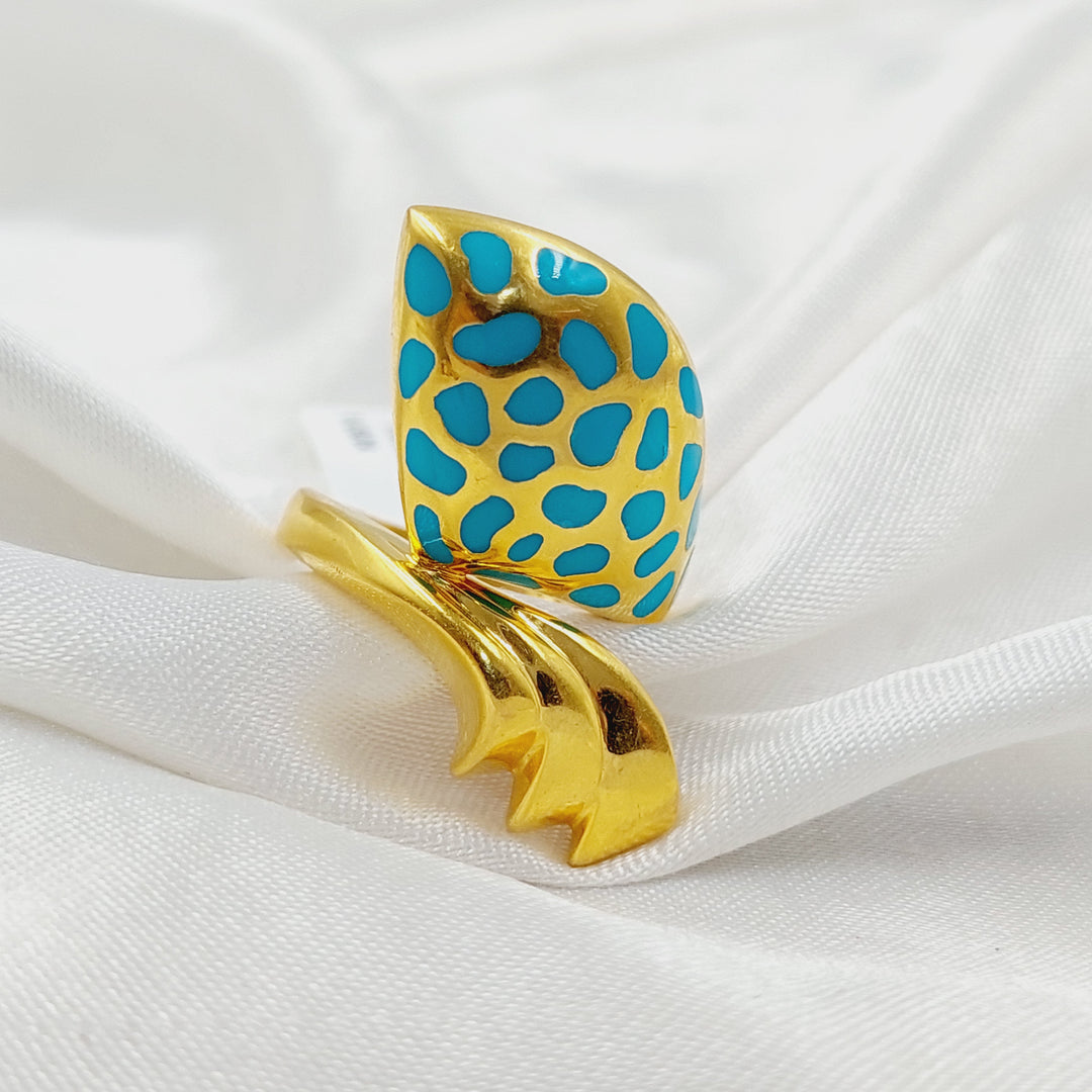 21K Gold Enameled Snake Ring by Saeed Jewelry - Image 2