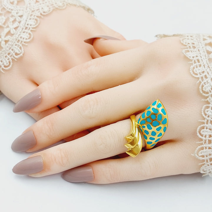 21K Gold Enameled Snake Ring by Saeed Jewelry - Image 4