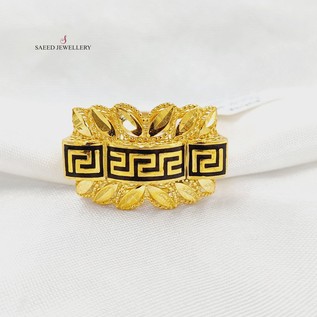 21K Gold Enameled Spike Ring by Saeed Jewelry - Image 1