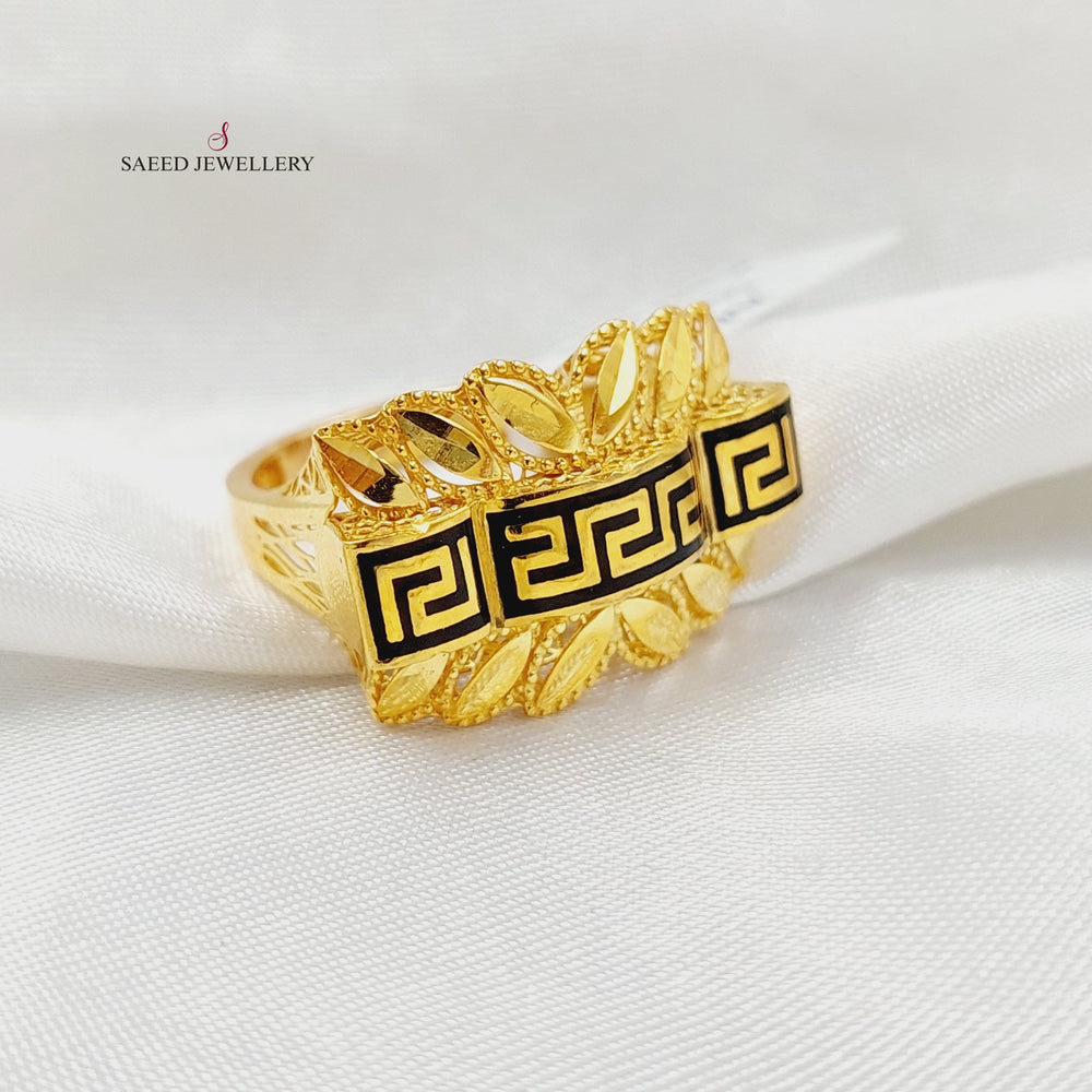 21K Gold Enameled Spike Ring by Saeed Jewelry - Image 2