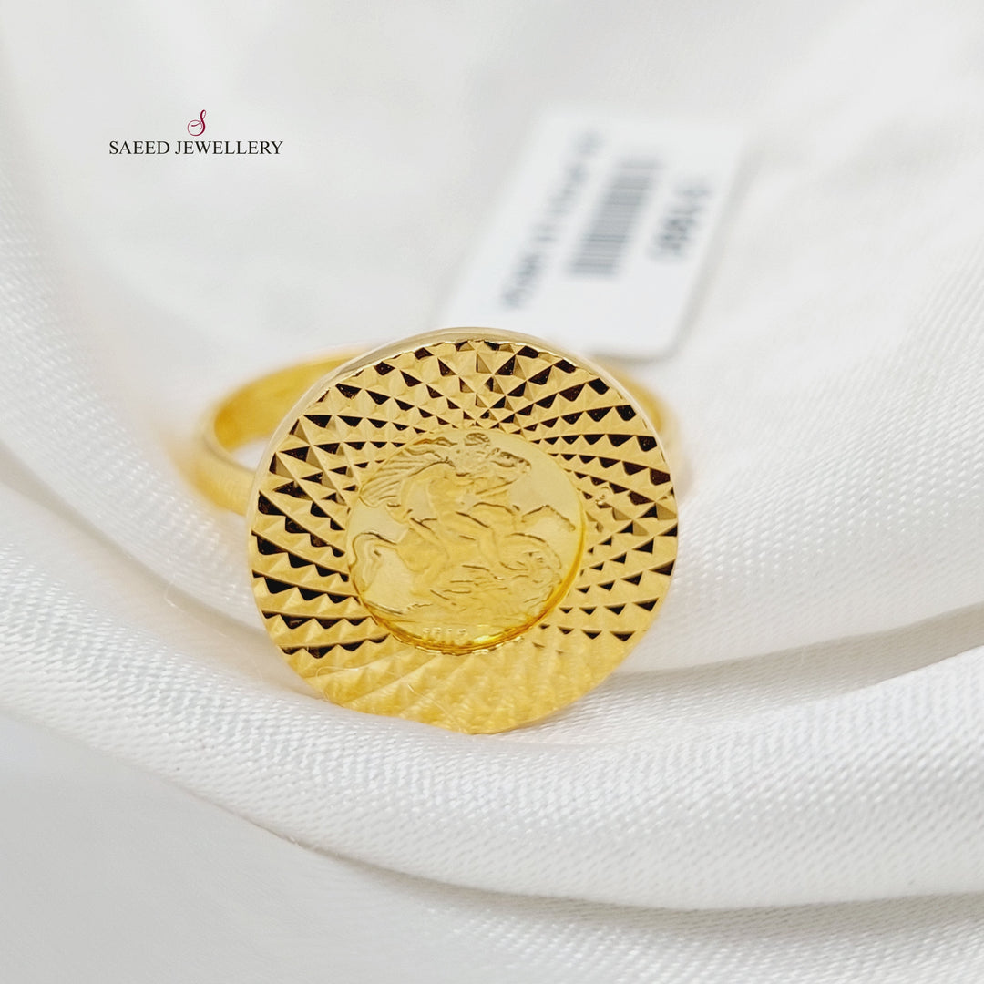 21K Gold English Ring by Saeed Jewelry - Image 2