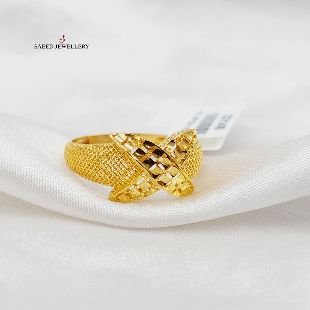 21K Gold Engraved Ring by Saeed Jewelry - Image 2