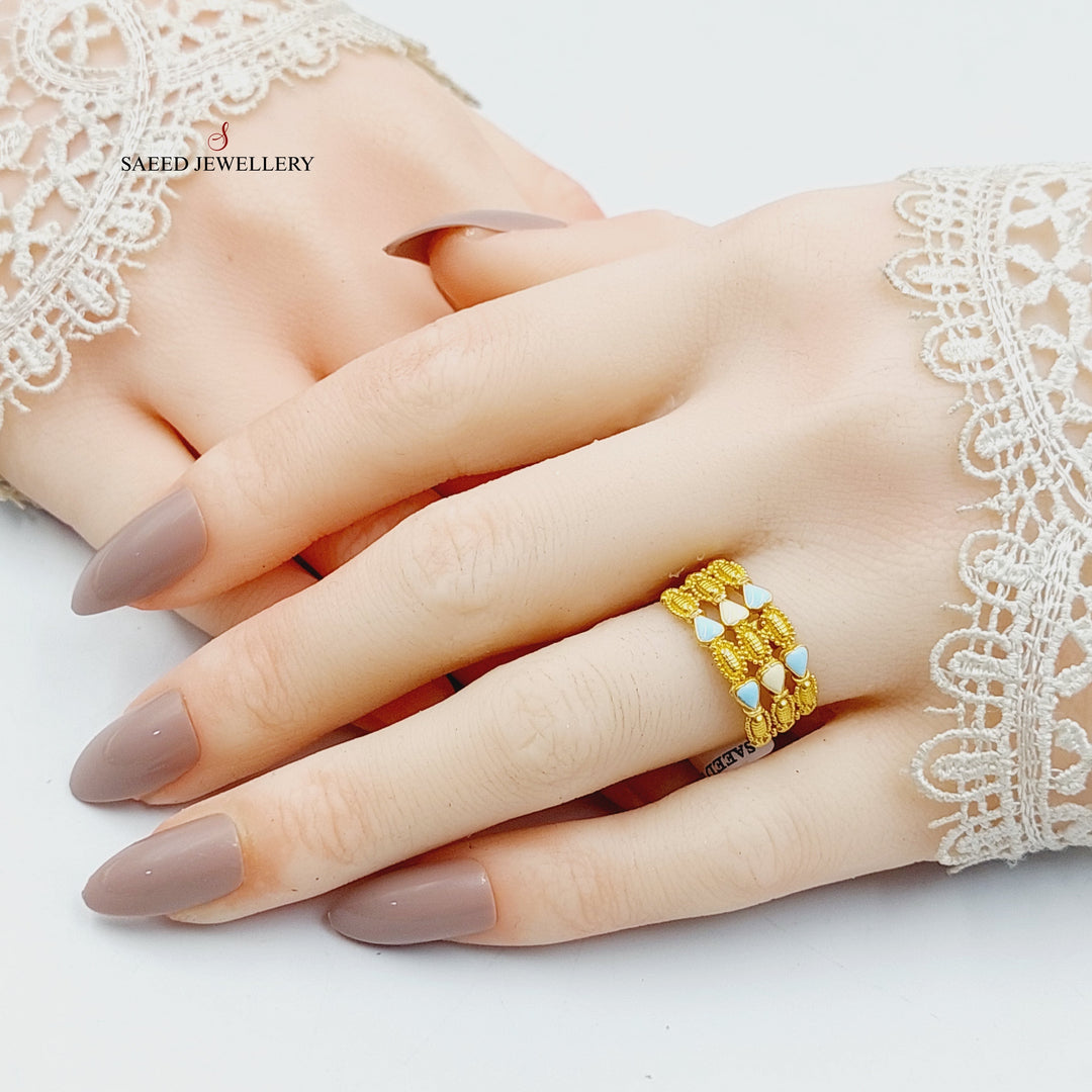 21K Gold Indian Ring by Saeed Jewelry - Image 5