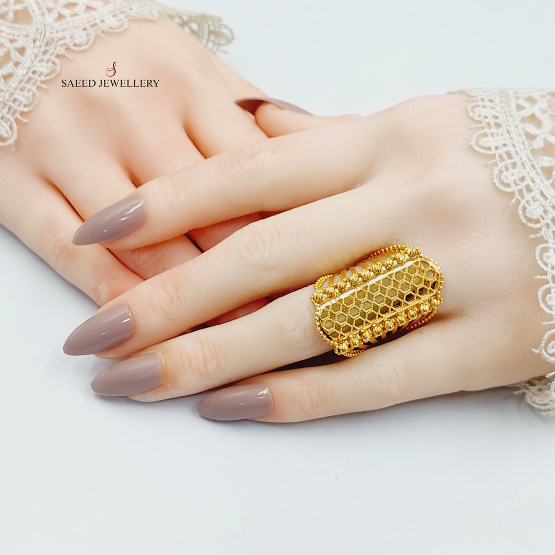 21K Gold Kuwaiti Ring by Saeed Jewelry - Image 5