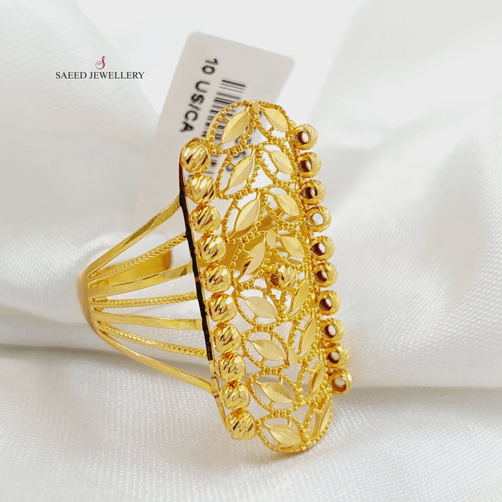 21K Gold Leaf Balls Ring by Saeed Jewelry - Image 1