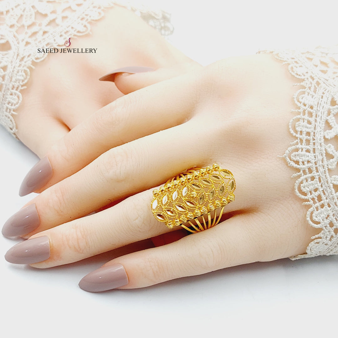 21K Gold Leaf Balls Ring by Saeed Jewelry - Image 2