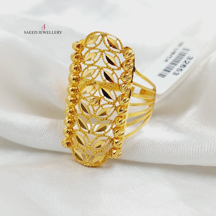 21K Gold Leaf Balls Ring by Saeed Jewelry - Image 3