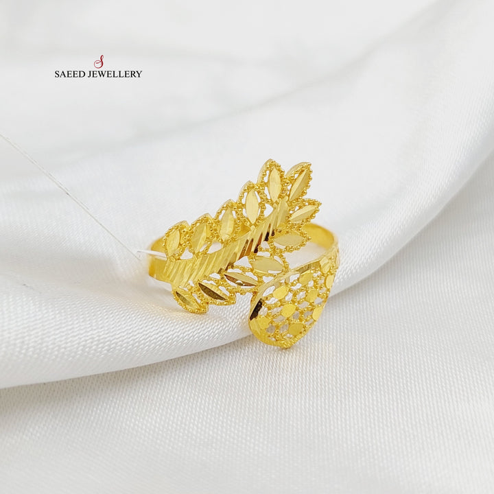 21K Gold Leaf Ring by Saeed Jewelry - Image 3