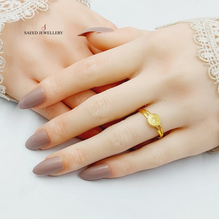 21K Gold Light Eighths Ring by Saeed Jewelry - Image 4