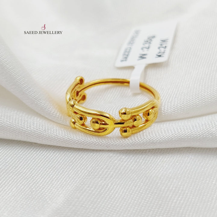 21K Gold Paperclip Ring by Saeed Jewelry - Image 2