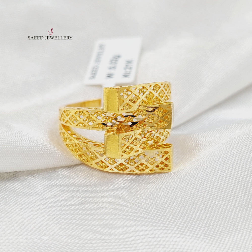 21K Gold Pyramid Ring by Saeed Jewelry - Image 2