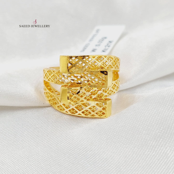 21K Gold Pyramid Ring by Saeed Jewelry - Image 1