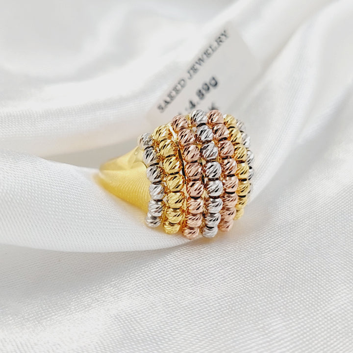 21K Gold Turkish Balls Ring by Saeed Jewelry - Image 1