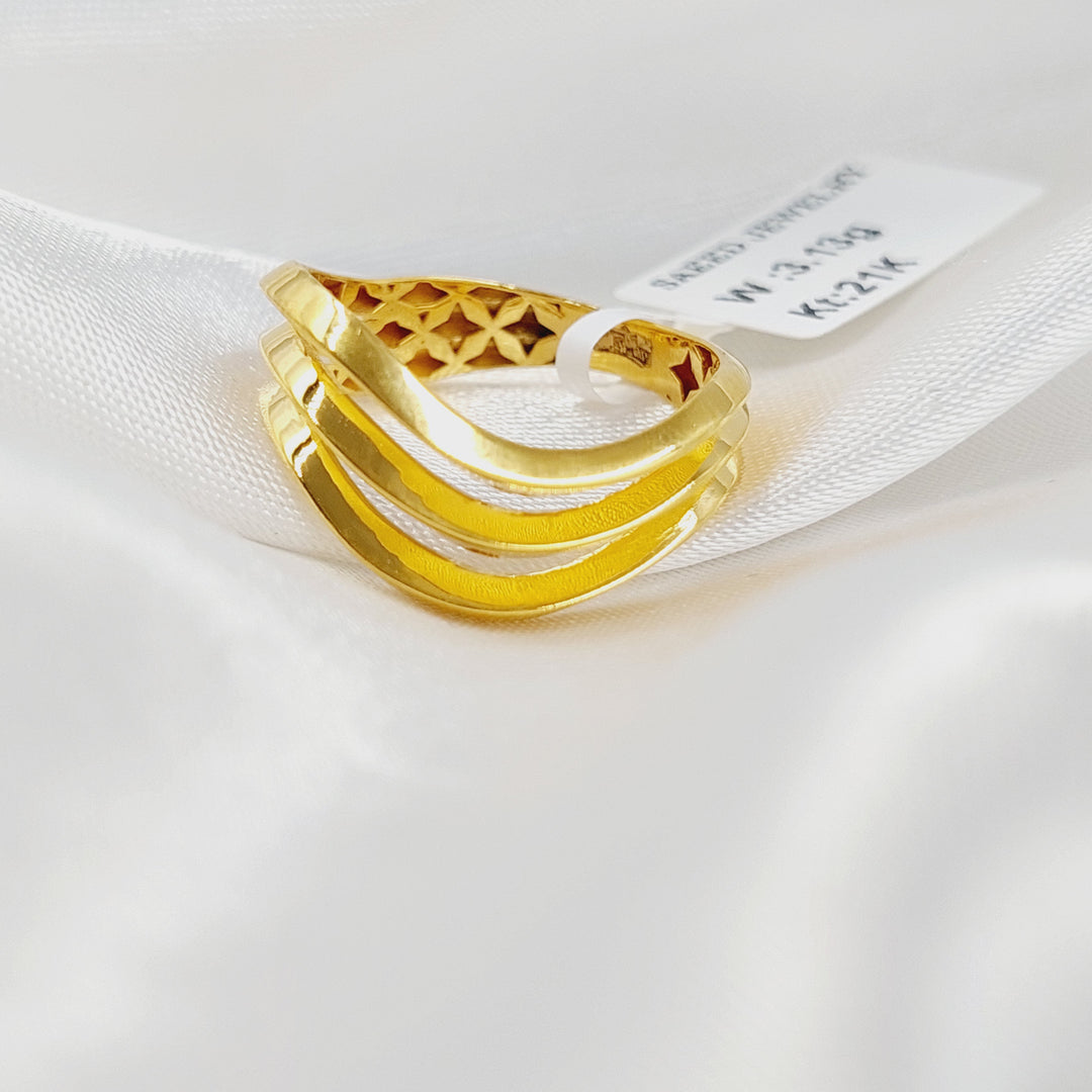 21K Gold Waves Ring by Saeed Jewelry - Image 2