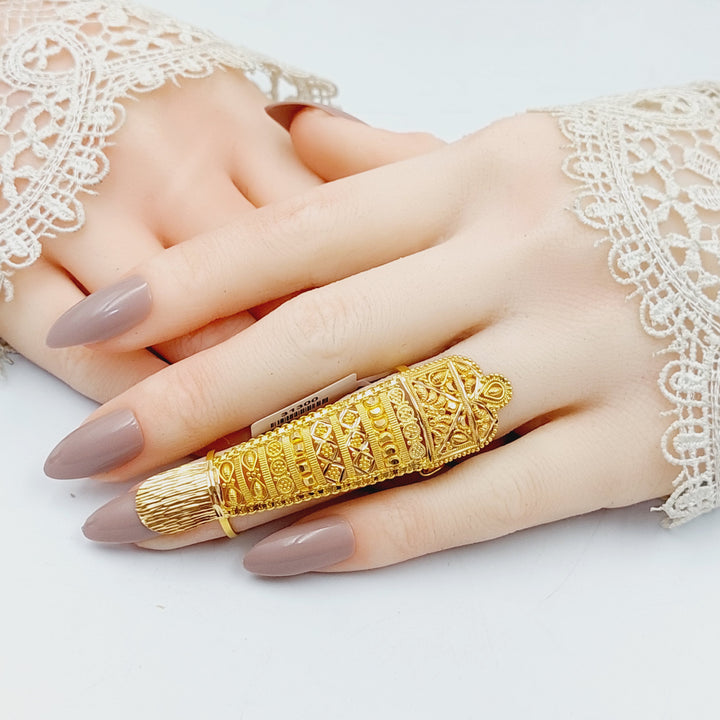 21K Gold Adjustable Full Finger Ring by Saeed Jewelry - Image 3