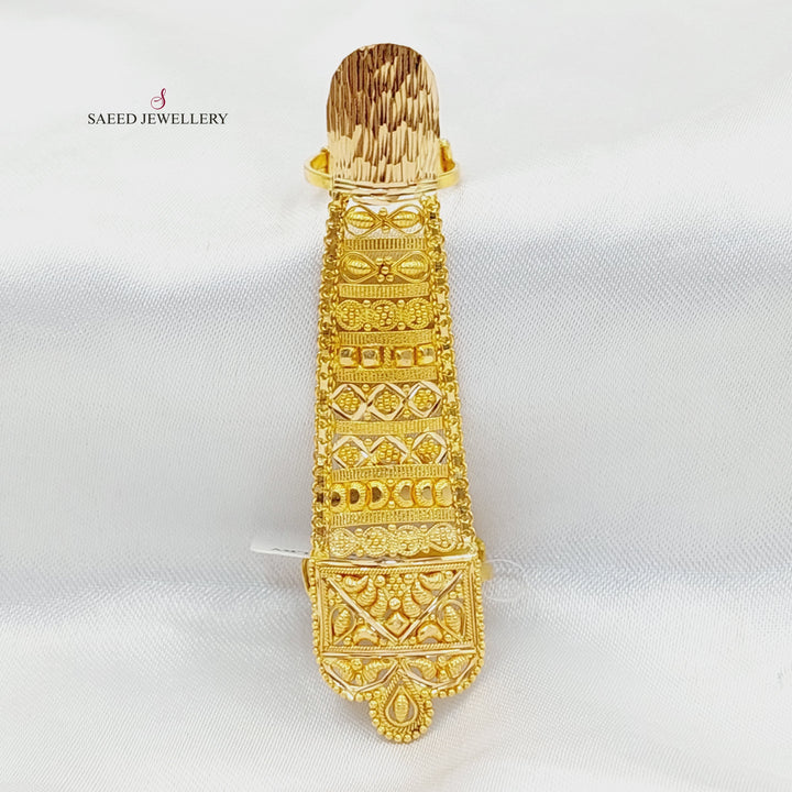 21K Gold Adjustable Full Finger Ring by Saeed Jewelry - Image 1