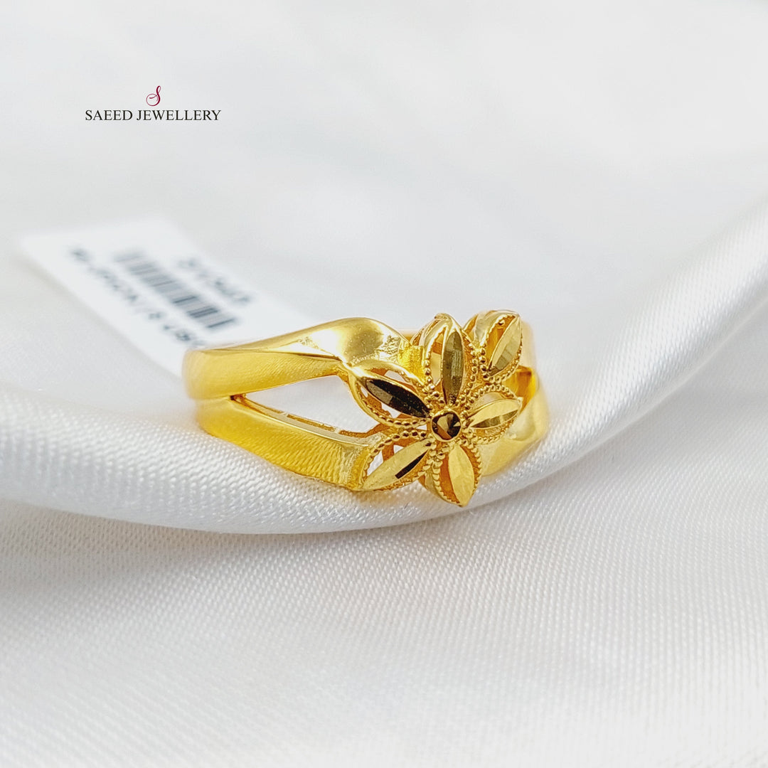 21K Gold Deluxe Leaf Ring by Saeed Jewelry - Image 7