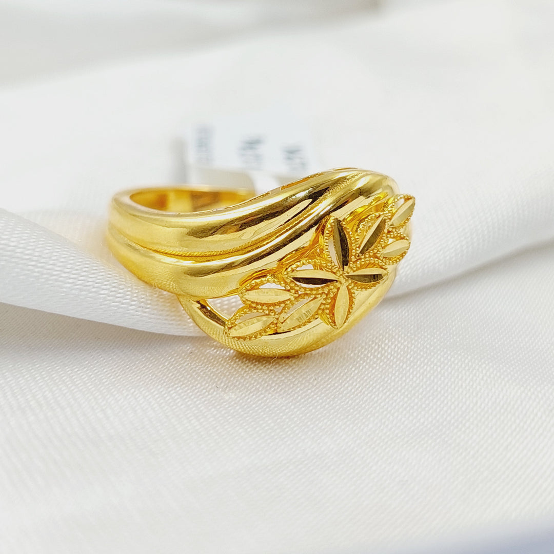 21K Gold Deluxe Leaf Ring by Saeed Jewelry - Image 2