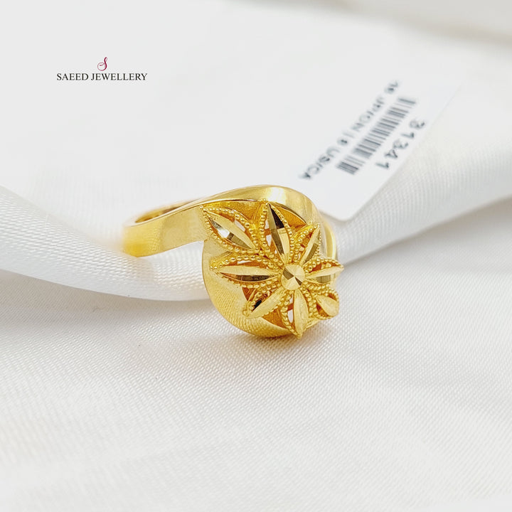 21K Gold Deluxe Leaf Ring by Saeed Jewelry - Image 2