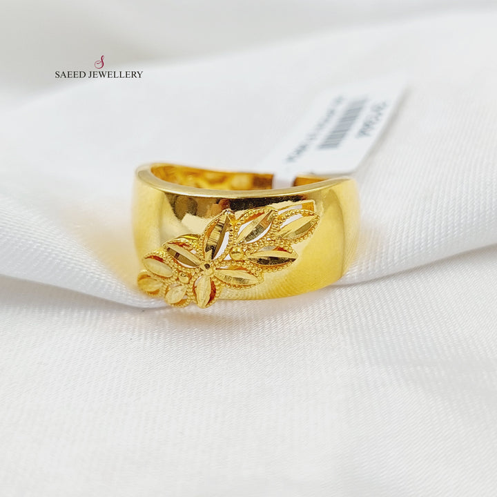 21K Gold Deluxe Leaf Ring by Saeed Jewelry - Image 2