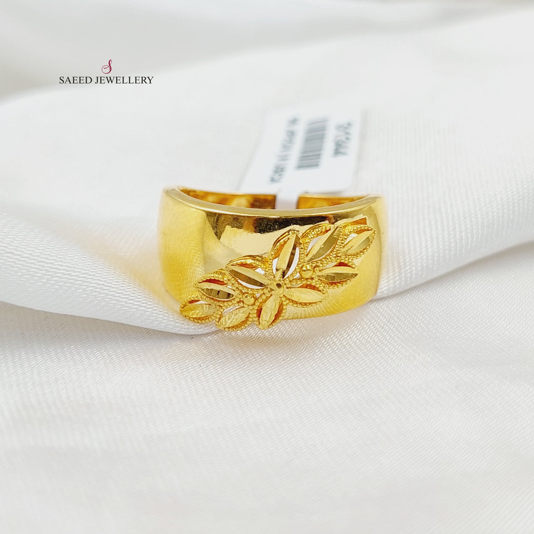 21K Gold Deluxe Leaf Ring by Saeed Jewelry - Image 5