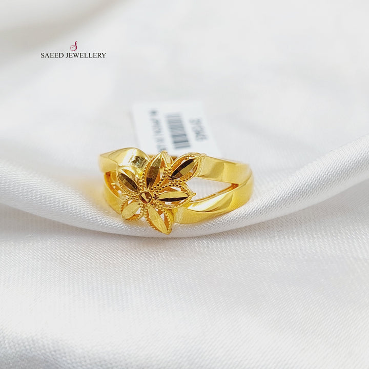 21K Gold Deluxe Leaf Ring by Saeed Jewelry - Image 6