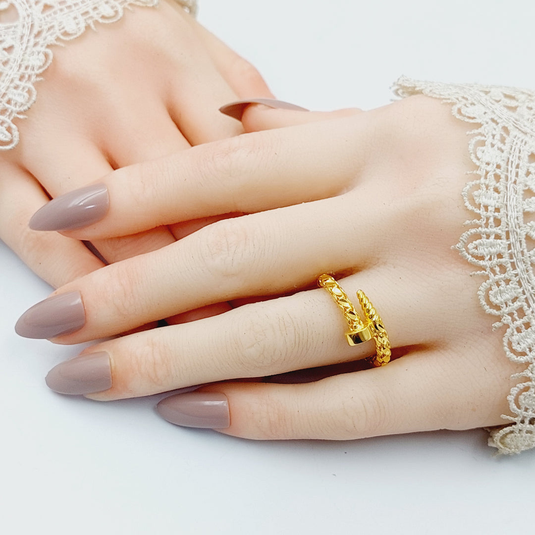 21K Gold Deluxe Nail Ring by Saeed Jewelry - Image 4