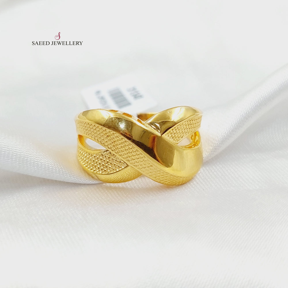 21K Gold Deluxe X Style Ring by Saeed Jewelry - Image 2