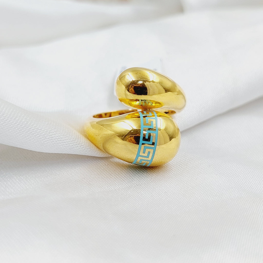 21K Gold Enameled Belt Ring by Saeed Jewelry - Image 4