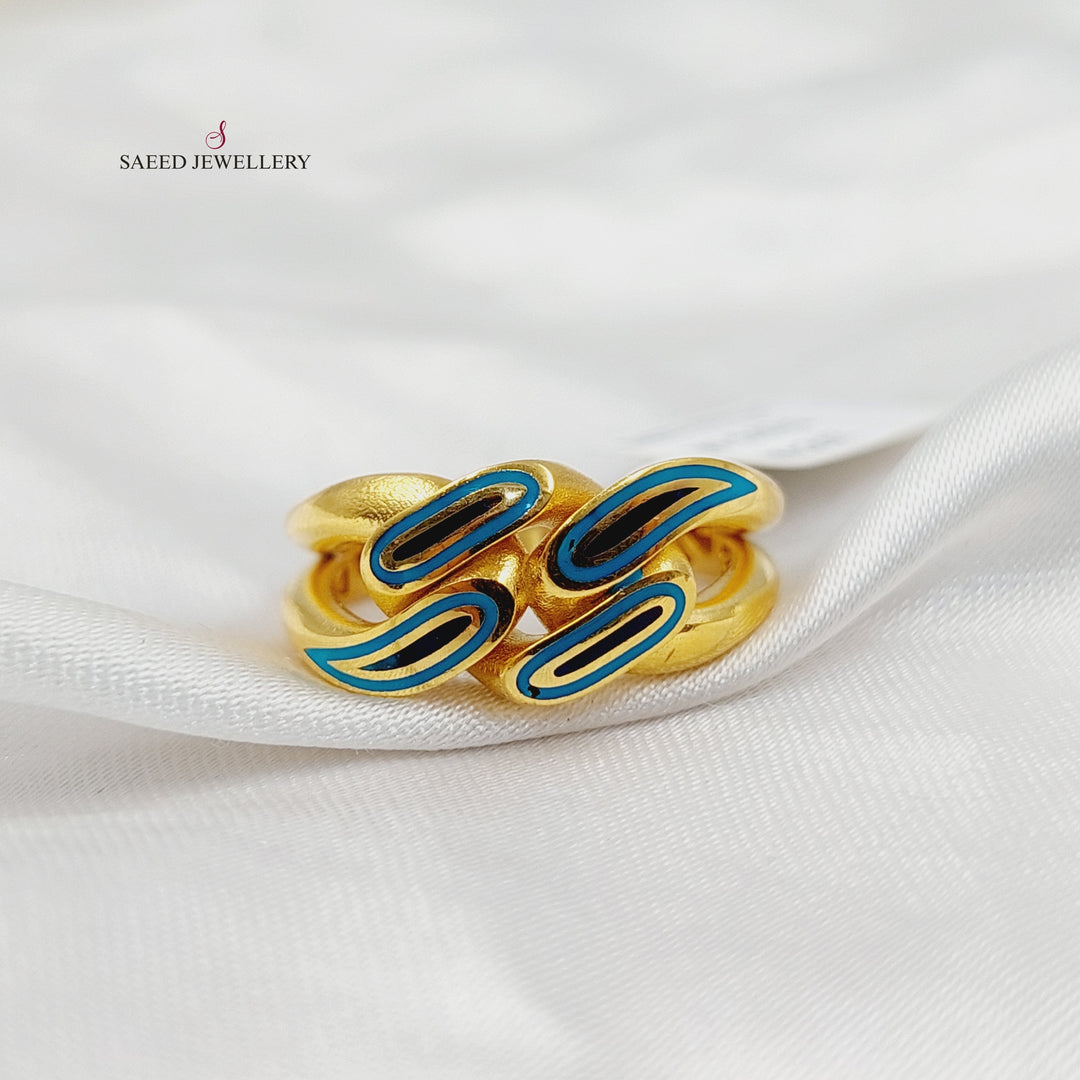 21K Gold Enameled Wings Ring by Saeed Jewelry - Image 1