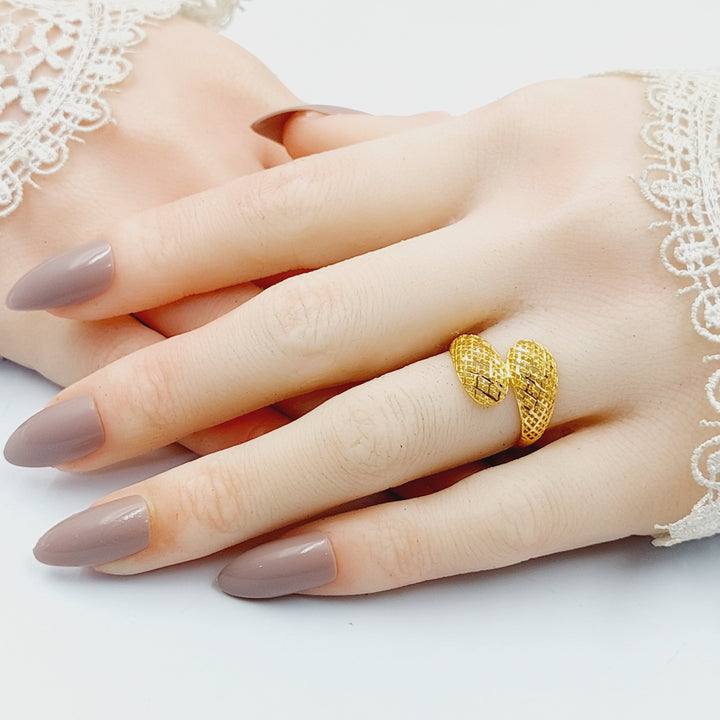 21K Gold Engraved Ring by Saeed Jewelry - Image 4