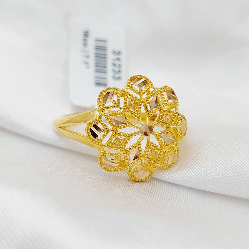 21K Gold Engraved Rose Ring by Saeed Jewelry - Image 2