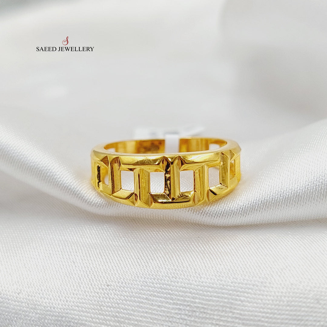 21K Gold Figaro Ring by Saeed Jewelry - Image 4