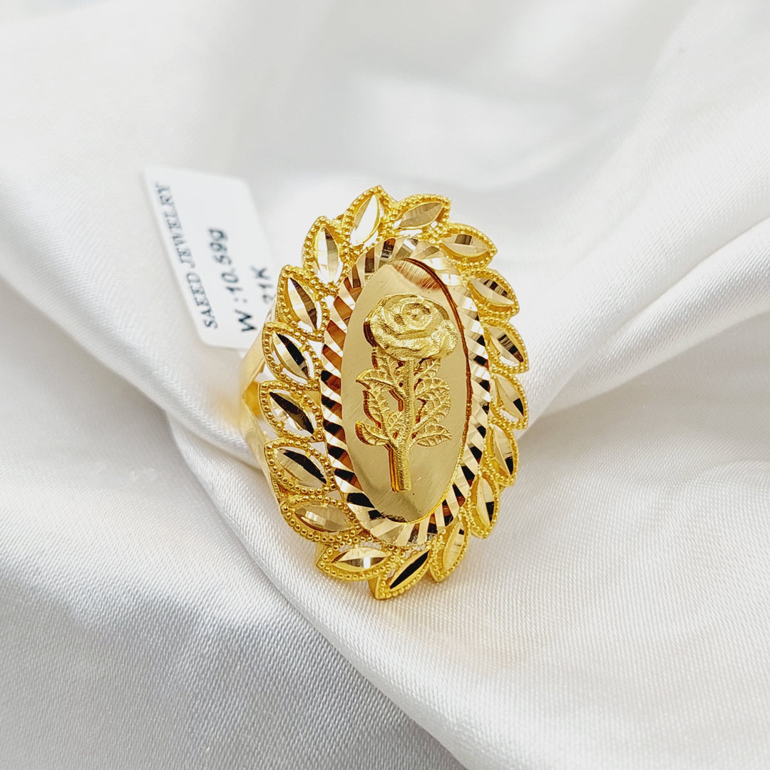 21K Gold Leaf Ounce Ring by Saeed Jewelry - Image 6