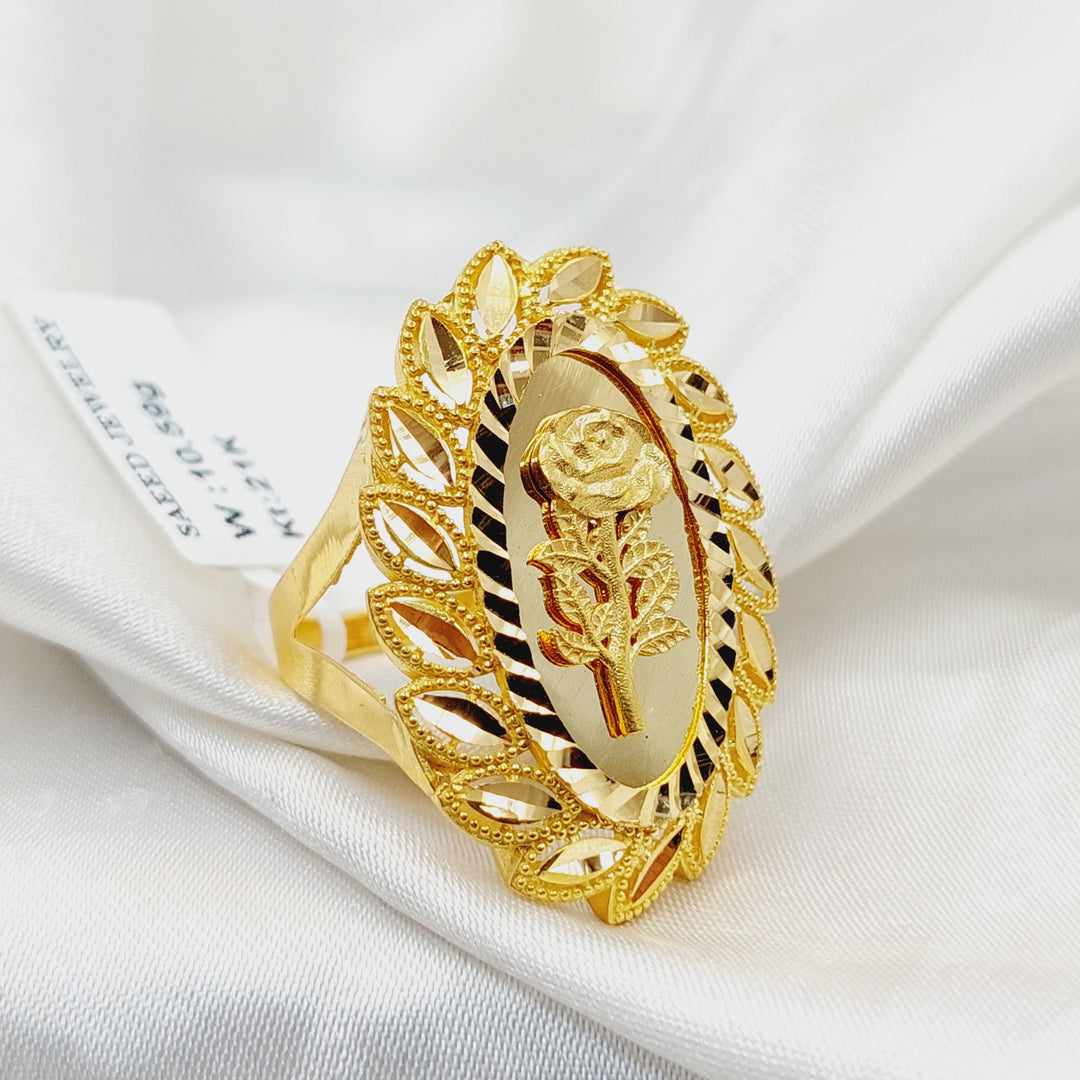 21K Gold Leaf Ounce Ring by Saeed Jewelry - Image 5