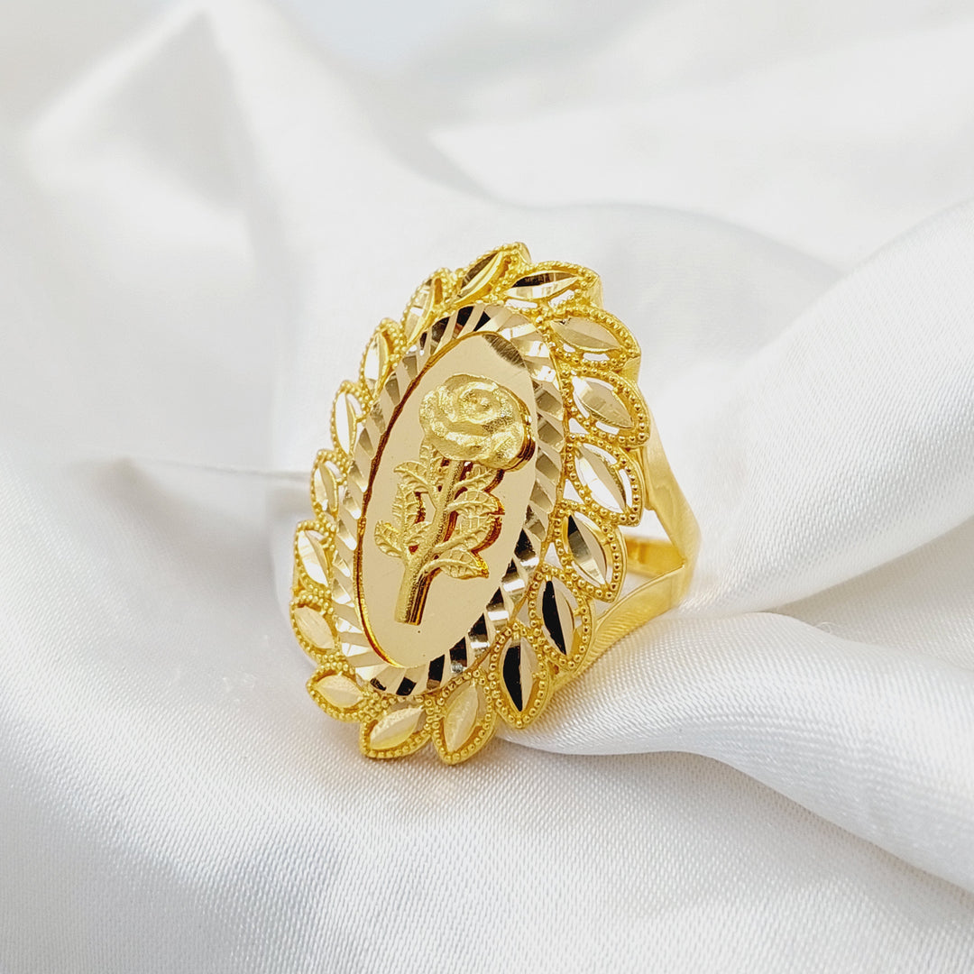 21K Gold Leaf Ounce Ring by Saeed Jewelry - Image 3